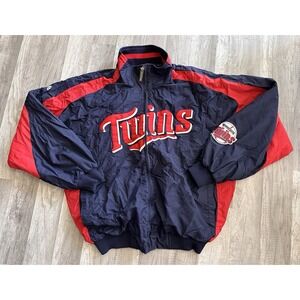 Majestic‎ Minnesota Twins MLB Jacket Adult XL Baseball Navy Blue/Red Zip Up